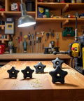 Five Pack Black Star Knobs For T Track Bolts And Feather Boards, 5/16-18 Female Thread, Clamping Knobs For Woodworking Jigs