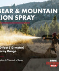 Hiker using Frontiersman Max Bear Spray Kit With 7.9 Oz Deterrent, 40 Ft Range, 2 Percent Capsaicinoids on mountain trail