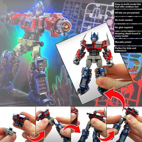 Classic Class Optimus Primal Beast Model Kit With Movie Authentic Details And LED Light Up Eyes And Chest in action poses