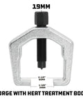 Front view of a Beefy One And Three Eighths Inch Pitman Arm Puller For Separating Pitman Arm From Steering Gear Heavy Duty Drop Forged Heat Treated Chrome Vanadium Steel Ideal For Light Trucks And Domestic Vehicles Accurate And Easy To Use, showing the yoke opening and dimensions.