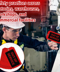 Rock Solid Waterproof Red Out Of Service Tags Bundle With Sturdy Tie Cords And Long Lasting Marking Pen being used by worker in safety gear.