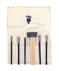 Beginner Friendly Stone Carving Kit With Hand Forged 6 Piece Tools Includes Tooth Chisel Point Chisel Two Flat Chisels Rondel And One And A Half Pound Hammer Stored In A Canvas Roll For Easy Transport And Quick Access