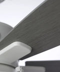 Close-up of Rockpointe Caged Ceiling Fan With Light 54 Inch Outdoor Fixture Wet Rated for Patios and Decks in Satin White