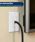 Flexible Rubber Cable Pass Through Wall Plate 2 Pack For Hdmi Coax And Speaker Wire Low Voltage Home Theater Gaming Setup Cord Management Faceplate with black cable.