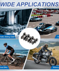 Top Notch ANSI 35 Roller Chain Offset Half Links With 9.5mm Pitch And Strong Manganese Steel Build shown in various machine and bike applications.