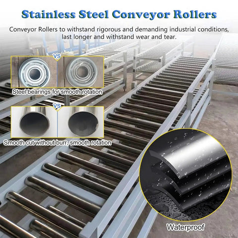 Stainless Steel Conveyor Roller Replacement Part For Woodworking And Industrial Dock Lines, Quiet Operation, Low Vibration, Heavy Duty, Rugged And Abrasion Resistant, Durable Dock Conveyor Wheel For Smooth Goods Transit, 38mm