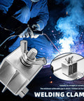 Rock Heavy Duty 16Pcs Butt Welding Clamps With Adjustable Butterfly Joint Fixtures For Perfectly Aligned Carbon Steel Pipe Welds Made To Last In Daily Garage Projects showing a sturdy welding clamp used for pipe alignment.