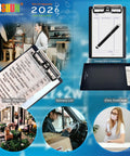 Compact Aluminum Clipboard For A6 Memos With Pen Holder And Steel Low Profile Clip Pocket Size Note Pad Tray On Display