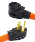 Beefy Heavy Duty Welder Adapter Cord 50 Amp NEMA 14-50P To 6-50R 1.5ft SJTW 6AWG 3C Cable UL Certified Orange For Generator And RV Use