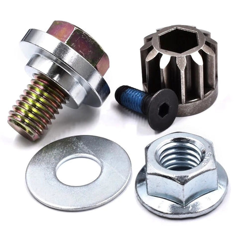 Beefed Up Heavy Duty Steering Gear Kit With Precision Machined Pivot Bushing Upgrade For Garden Tractors, components close-up