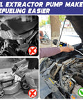 500cc Fluid Extractor And Syringe Pump For Cars Boats Engines And Lawn Mowers, oil transmission coolant power steering brake fluid transfer in use