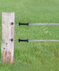 Two Pack Electric Fence Gate Kit With Spring Handles And Screw In Ring Insulators 16Ft Retractable Tension Spring setup