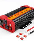 Heavy Duty 1500W Power Inverter Converts 12 Volt DC To 110 Volt AC, featuring dual outlets and USB ports.