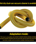 Coiled yellow Shop Vac hose, compatible with specific models, Direct Replacement Shop Vac Hose 1-7/8 Inch For 6-10 Gallon Wet Dry Vac