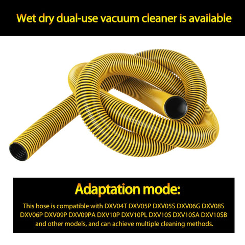 Coiled yellow Shop Vac hose, compatible with specific models, Direct Replacement Shop Vac Hose 1-7/8 Inch For 6-10 Gallon Wet Dry Vac