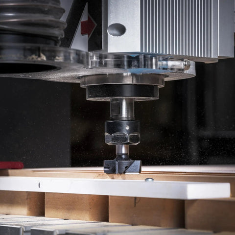 Solid Wood Surfacing And Rabbeting Bit With Insert Cutter Half Inch Shank High Precision Router Bit in operation on wood