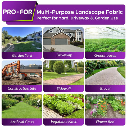 Heavy Duty Weed Barrier Fabric 3 Ft By 50 Ft Woven Ground Cover Breathable Weed Control For Gardening Farming And Driveways
