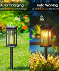 8 Pack Solar Pathway Lights Outdoor 2X Bigger Bright Waterproof Garden Lights Auto On Off For Yard Patio Walkway Landscape Path Lawn Durable Filament LED For Ultra Clear Glow Night After Night