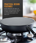 Four Piece Stainless Steel Splatter Guard Set With Fine Mesh on frying pan, grease and oil splash protection, comfort grip handles