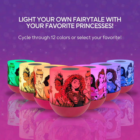 Color Changing LED Tabletop Lamp With Touch Sensor For Kids Frozen II Inspired Elsa And Anna Night Light Display.