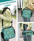 Lightning Bolt Insulated Lunch Bag For Kids And Adults Portable Cooler Tote With Shoulder Strap High Grade Polyester Thermal Retention Aluminum Lining Spacious Main Compartment And Side Mesh Pockets Ideal For School Office Travel, teal lightning print