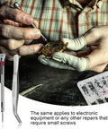 Person using 500 Pcs Micro Glass Screws Repair Kit With Tweezers And Screwdriver M1.2 M1.4 M2 for watch repair.