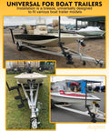 Heavy Duty Boat Trailer Steps Rock Solid Steel Tongue Access For Three By Three Or Four By Four Sizes on trailer with boat