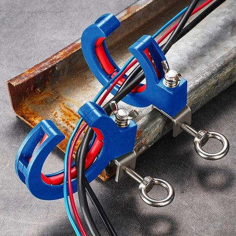 Cable Pulley Roller Wire Guide Clamp Set Must Have Reinforced Nylon Stainless Steel For Indoor Outdoor Wiring Fast Install Smart Axle Design Durable Wire Tray Guide 2 Pack on steel tray