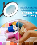 LED Clip On Magnifying Glass With Light For Crafting And Needlework Hands Free Adjustable Arm Desk Lamp in use for thread selection