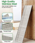 Heavy Hitter 18 Gauge 2 Inch 304 Stainless Steel Brad Nails For Pneumatic And Electric Nail Guns Rust Proof Finishing Nails close up image showing rust resistant nail strips.