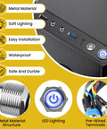 2 Pack Chassis Switch With Metal Button 12mm Boot Reset And 16mm Host Switch Cable 60cm Extension details and features
