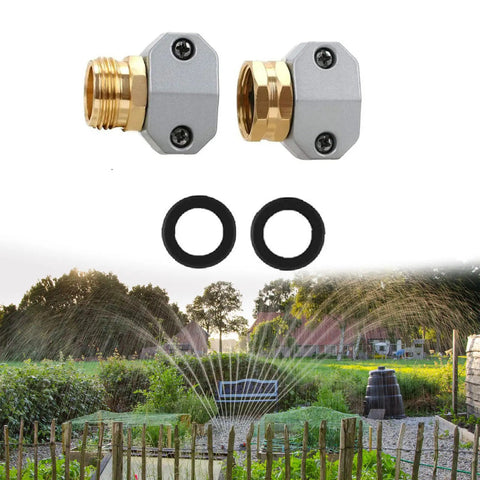 Heavy Duty 3-Pack Garden Hose Repair Kit With Rust Proof Aluminum And Zinc Alloy End Mender For Quick Leak Fixes Fit 5/8 Or 3/4 Hoses Male Female Connector Clamps No More Wasting Money On New Hoses. 3 hose menders with O-rings
