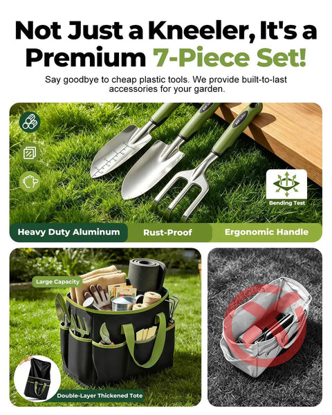 garden stool and tool set Garden Stool And Kneeler 7 Pc Set