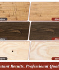 Before and after images of wood surfaces repaired with 100 Pcs Wood Filler Sticks With 50 Colors For DIY Quick Scratch Repair.