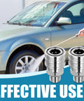 Two stainless steel 1/4-inch quick-connect pressure washer adapters with male NPT threads.