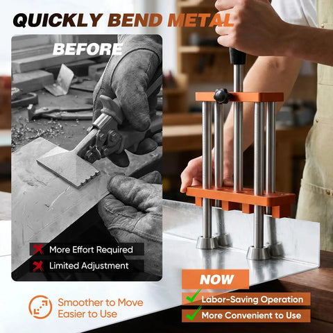 Top Notch Two Station Sheet Metal Bender With No Sweat Pull Rod Depth Control And Portable Rolling Stand For Slick Precise Creases That Run Flawless Everyday
