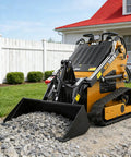 Mini Crawler Skid Steer Loader With 13.5HP EPA RATO Gasoline Engine Stand On Compact Loader 42 Inch Bucket unloading gravel