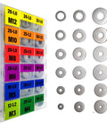 Stainless Steel Washers Set 280 Pieces 18 Sizes From M3 To M12 304 Pro Grade Heavy Duty Flat Washers for Screws and Bolts