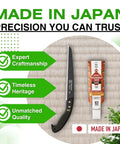 Image of Japanese Pruning Saw With Fluorine Coated High Carbon Steel Blade, wooden handle, packaging, text highlights craftsmanship and quality.