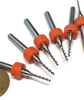 Six Piece 1.1mm Micro Drill Bit Set For 3D Printer Nozzle Cleaning And PCB Maintenance with penny for scale