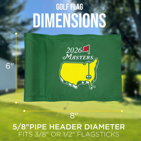 8x6 Inch Double Sided Silk Printed Golf Flag For Putting Green Practice Indoors Or Outdoors Pro Grade Game Ready Durable 420D Nylon Majors 2026 Tradition Design 1 Pack Green