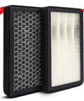 Top Tier 2 Pack Activated Carbon Cabin Air Filter Replacement For Tesla Model 3 And Model Y showing HEPA grade mesh and carbon layers.