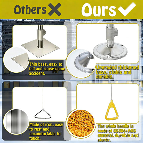 Heavy Duty Combo Emergency Shower Eye Wash Station Standing A Solid Ninety Inches Tall Forged From Premium 304 Stainless Steel features upgraded base and durable components.