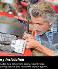 Man installing Heavy Duty ANL Fuse Block With Clear Cover And Twin 300 Amp Fuses For Rock Solid Circuit Protection.