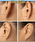 Piercing Ball Grabber Kit For Nose Ears Cartilage And Navel Threadless And Threaded Tapers 14G To 20G demonstration on ear