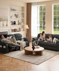 Electric Recliner Sofa Couch With Power Recline, 3 Seater Loveseat In Plush Chenille, Cozy Gray Living Room Setting