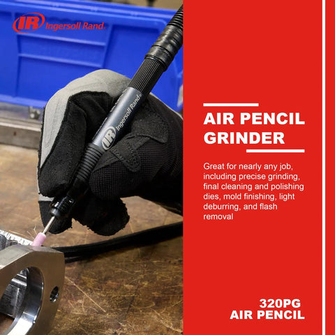 Mechanic using Air Pencil Grinder Pro Grade Tool With One Eighth Inch Collet And Burr on metal surface, ergonomic comfort grip