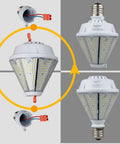 80W LED Corn Light Bulb With Removable E26 And E39 Base, Beefy 10400 Lumens, 5000K Daylight; bulb and removable base details