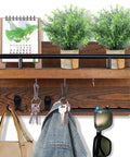 Wall Mounted Key Holder And Hangers With Five Key Hooks No Fuss Wooden Mail Rack Organizer With Shelf Rustic Home Decor