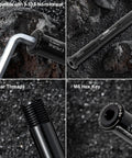 Front Thru Axle Set 15x100mm And 15x110mm Boost For RockShox Forks Aluminum Alloy with hex key and thread details